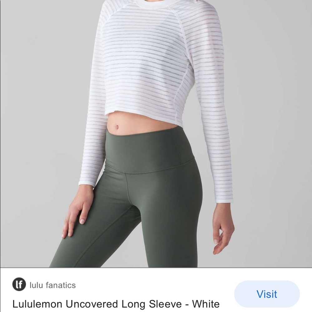 🤍LULULEMON WHITE CROP TOP